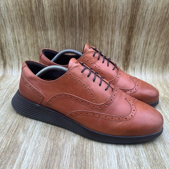 Wolf & Shepherd Crossover Wingtip Men's Size 11 Brown Leather Dress Shoes - Picture 1 of 10